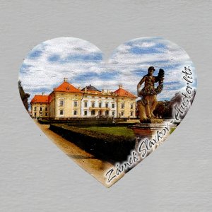 Slavkov - Austerlitz - zámek - magnet srdce