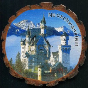 Neuschwanstein - magnet kůra kulatý