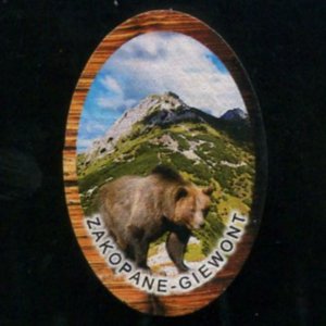 Giewont s medvědem - magnet ovál
