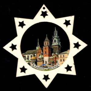 Kraków - ozdoba hvězda - barevná
