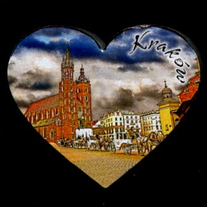 Kraków - magnet srdce