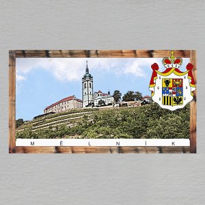 Mělník - erb - magnet DL rám dvojitý