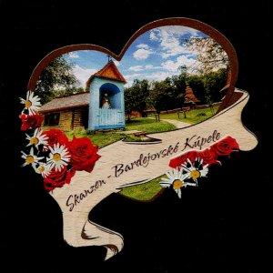 Bardejovské Kúpele - Skanzén - magnet srdce kytky červené