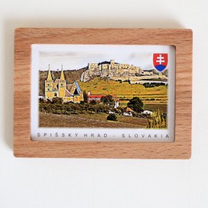 Spišský hrad - magnet rámeček masiv