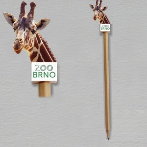Zoo Brno - Žirafa - tužka s oboustranným potiskem soklíku
