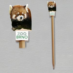 Zoo Brno - Panda červená - tužka s oboustranným potiskem soklíku