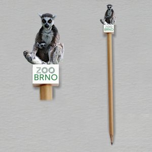 Zoo Brno - Lemur - tužka s oboustranným potiskem soklíku