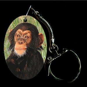 Opice Šimpanz - klíčenka ovál