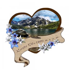 Morskie Oko - magnet srdce kytky modré