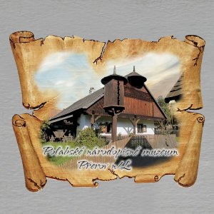 Přerov nad Labem - skanzen - magnet pergamen