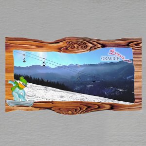 Skipark Oravice - magnet prkno dvojitý