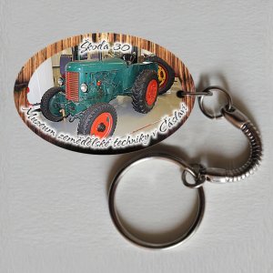 Muzeum zem. techniky Čáslav - Škoda 30 - klíčenka ovál