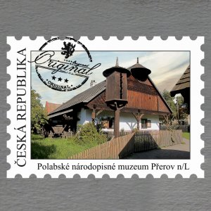 Přerov nad Labem - skanzen - magnet známka