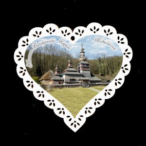 Bardejovské kostely - Mikulášová - magnet srdce krajka