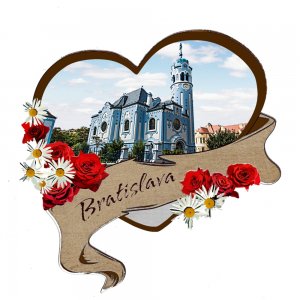 Bratislava - Kostol sv. Alžbety - magnet srdce kytky červené
