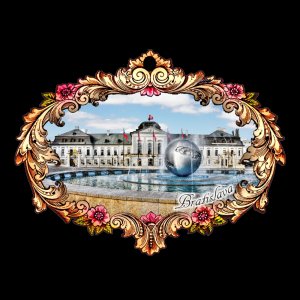 Bratislava - Prezidentský palác - magnet rám ornament