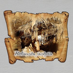 Belianska jaskyňa - magnet mini pergamen