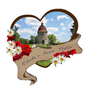 Skalica - Rotunda sv. Juraja - magnet srdce kytky červené