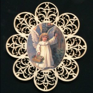 Anděl u dveří - magnet s okrajem