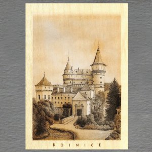 Bojnice - Zámek - pohled C6 - sépie