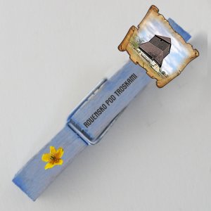 Rovensko pod Troskami - kolíček s MAGNETEM - modř