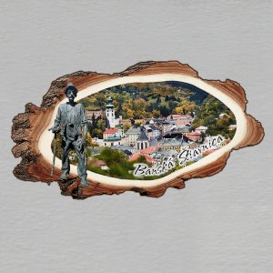 Banská Štiavnica - postava -  magnet kůra dvojitý