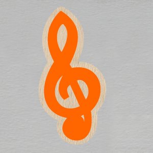 Houslový klíč - oranž - magnet ořez