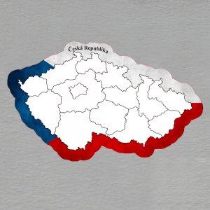 Magnet max - Mapa rám vlajka - kraje - ČR