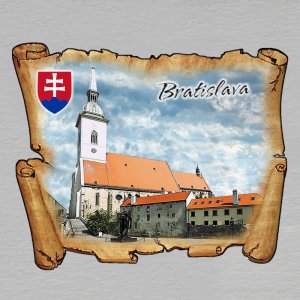 Bratislava - Katedrála svätého Martina - magnet mini pergamen