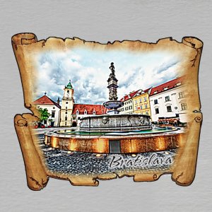 Bratislava - magnet mini pergamen