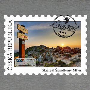 Špindlerův Mlýn - Skiareál - rozcestník - magnet známka
