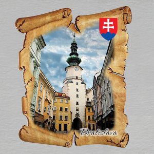 Bratislava - Michalská brána - znak - magnet pergamen