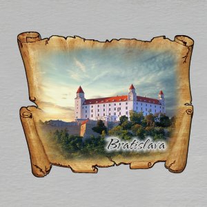 Bratislava - Hrad - magnet mini pergamen