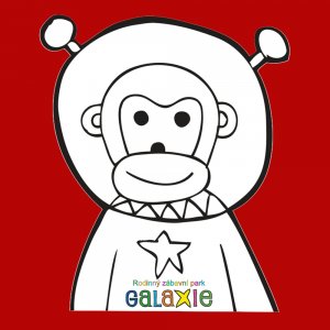 Galaxie - zábavný park - magnet k domalování