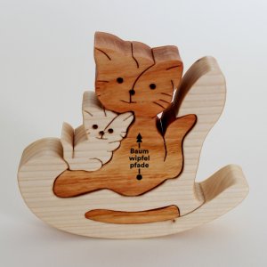 Baumwipfelpfad - puzzle masiv - kočka houpací - oboustranný gravír
