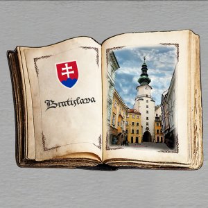 Bratislava - Michalská brána - znak - magnet kniha