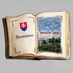Bratislava - Hrad - znak - magnet kniha
