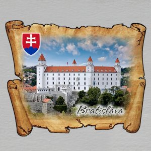 Bratislava - Hrad - znak - magnet mini pergamen