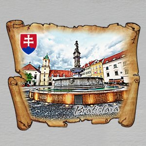 Bratislava - znak - magnet mini pergamen