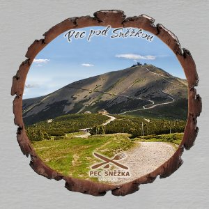 Bistro Pec pod Sněžkou - magnet kůra kulatá