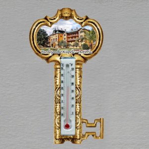 Bardejovské Kúpele - Astória - magnet s teploměrem - klíč