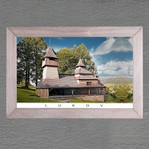 Bardejovské kostely - Lukov - obrázek s rámečkem 14x20cm