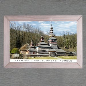 Bardejovské Kúpele - skanzen - obrázek s rámečkem 14x20cm