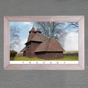 Bardejovské kostely - Tročany - obrázek s rámečkem 14x20cm