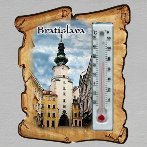 Bratislava - Michalská brána - magnet s teploměrem - pergamen
