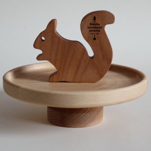 Stezka korunami stromů - Krkonoše - veverka - talíř - gravír oboustranný