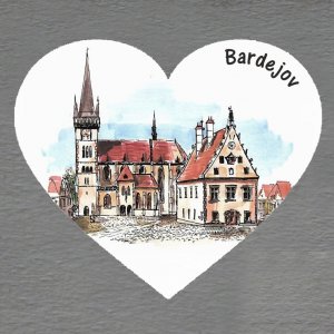Bardejov - magnet srdce 4cm