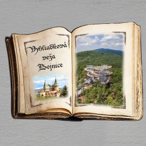Bojnice - Vyhliadková veža - magnet kniha koláž