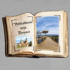 Bojnice - Vyhliadková veža - magnet kniha koláž