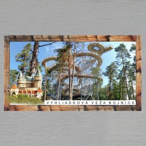 Bojnice - Vyhliadková veža - magnet DL rám dvojitý